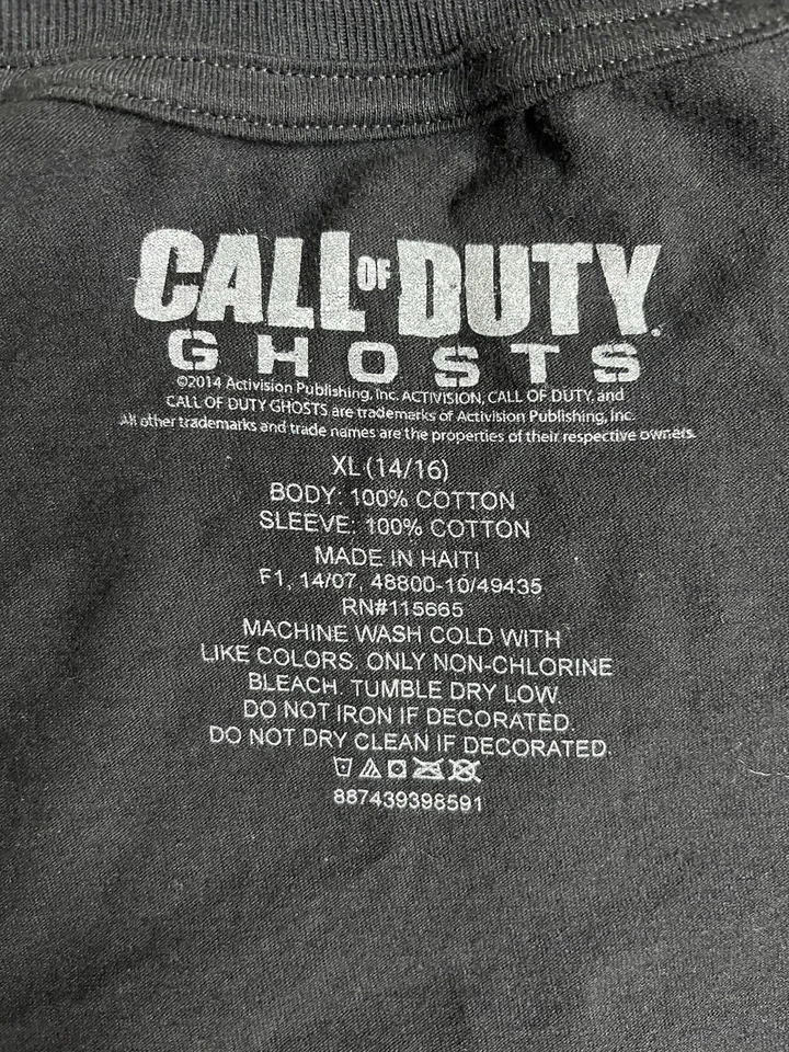 Новый с Ярлыками Call of Duty Ghosts черный синий двойной слой длинным рукавом рубашка молодежи XL 14/16 - Изображение 3 из 4