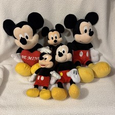 Lot Of 5 Disney Mickey Mouse Plush Stuffed Toys  H- 17  , 17  , 13  , 13  , 10  