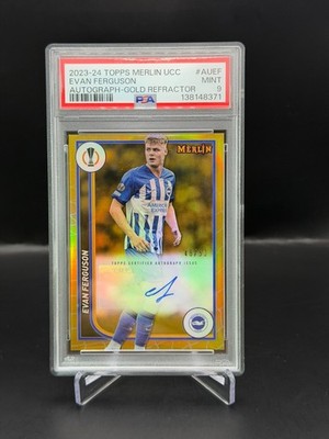 2023-24 Topps Merlin UCC Evan Ferguson Autograph Gold Refractor /50 PSA 9 #AU-EF