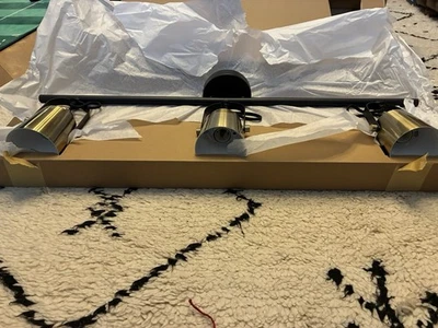 Made.com Seppo Ceiling Bar Lamp, Black and Antique Brass - Picture 3 of 5