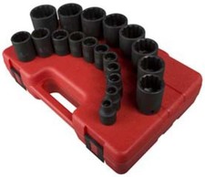 Sunex Tools 2819 12-inch Drive 12-point Sae Impact Socket Set 19 Piece