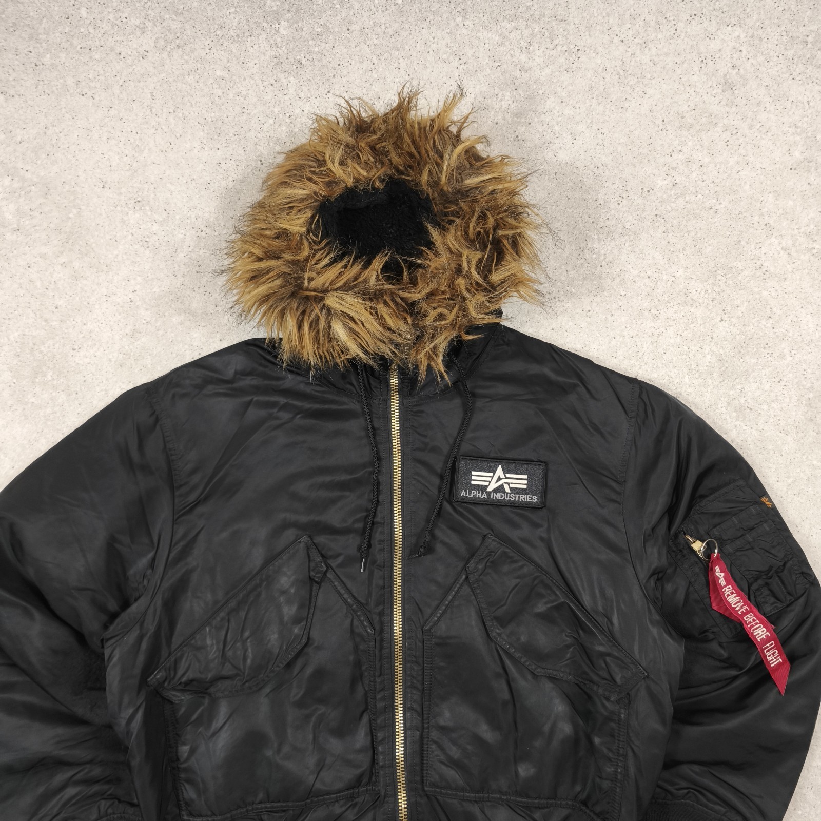 Alpha Industries Custom Bomber Jacket Hooded Flye… - image 3