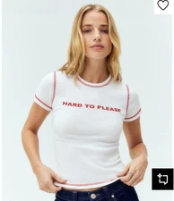 BDG Urban Outfitters White Short Sleeve Women’s Baby Tee Shirt Size Large “HTP”