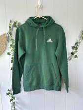Vtg Style Adidas Cozy Fleece Hoodie Men s M Collegiate Green Faded Sweatshirt