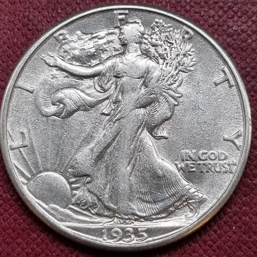 1935 D Walking Liberty Half Dollar 50c Silver Higher Grade AU #95138