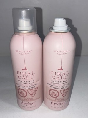 2 New Dry Bar Final Call Frizz & Static Control list, 5 Oz Each/ Missing Cap