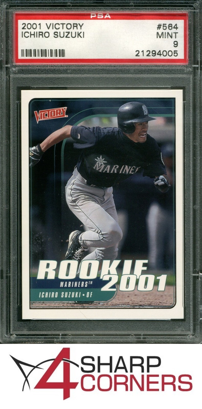 2001 UPPER DECK VICTORY #564 ICHIRO SUZUKI RC MARINERS HOF PSA 9