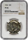1964 50c Silver Proof Kennedy Half Dollar NGC PF 66 Light Toning with New Holder