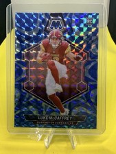 2024 Panini Mosaic - Rookies Luke McCaffrey #376 Reactive Blue Mosaic Prizm (RC)