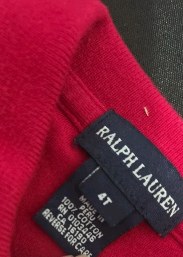 Vestido Camisa Oxford Ralph Lauren Niñas Rojo Clásico Manga Larga 100% Algodón Talla 4T  Foto 4 de 4