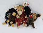 10x Lot Ty Beanie Baby Monkey Bundle Plush Orangutan Baboon Gorilla Vintage 90s