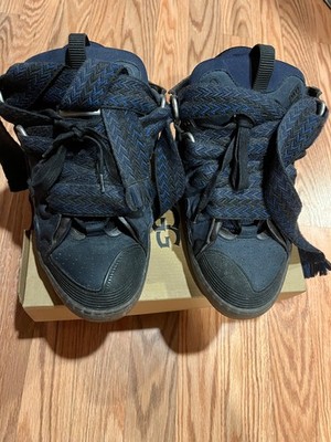 Authentic Lanvin Curb Lace round Toe Sneakers size 43  US 10 NAVY