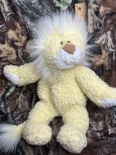 16" VINTAGE 1992 COMMONWEALTH YELLOW WHITE SOFT LION STUFFED ANIMAL PLUSH TOY