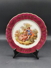 GL Limoges France decorative plate Fragonard decor red golden wing
