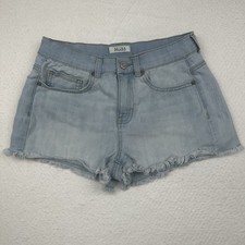 Mudd Booty Jean Shorts Light Wash Blue Denim Stretch Fray Raw Hem Junior s Sz 5