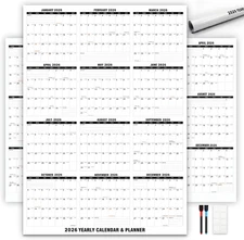 2026 Wall Calendar Dry Erase - 32" X 48" Yearly Calendar 12 Month for Wall, Annu
