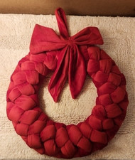  Świąteczny aksamitny wieniec 14" na wieniec na drzwi przednie czerwony bez metek