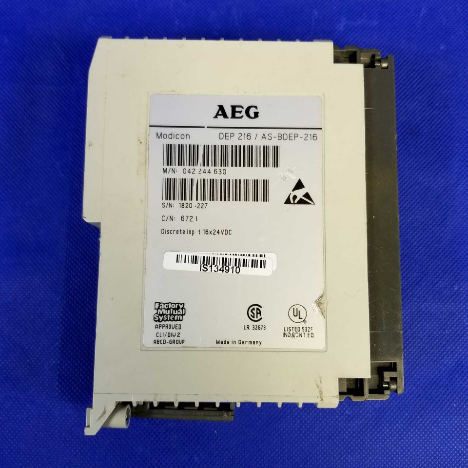 Discrede Module Image AEG Modicon DEP 216 AS-BDEP-216 Discrete Input Module 16x24VDC PLC ...