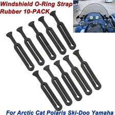 10x Windshield Rubber Straps For Snowmobile Arctic Cat Yamaha Polaris Skidoo