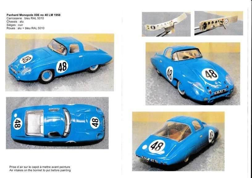 1-43 Monopole Panhard X89 coupè Le Mans 1958 #48 resin kit GCAM - Immagine 3 di 4