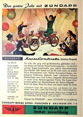 Combinette Zündapp advertisement approx. DIN A5 Supercombinette 1961 (06061772)