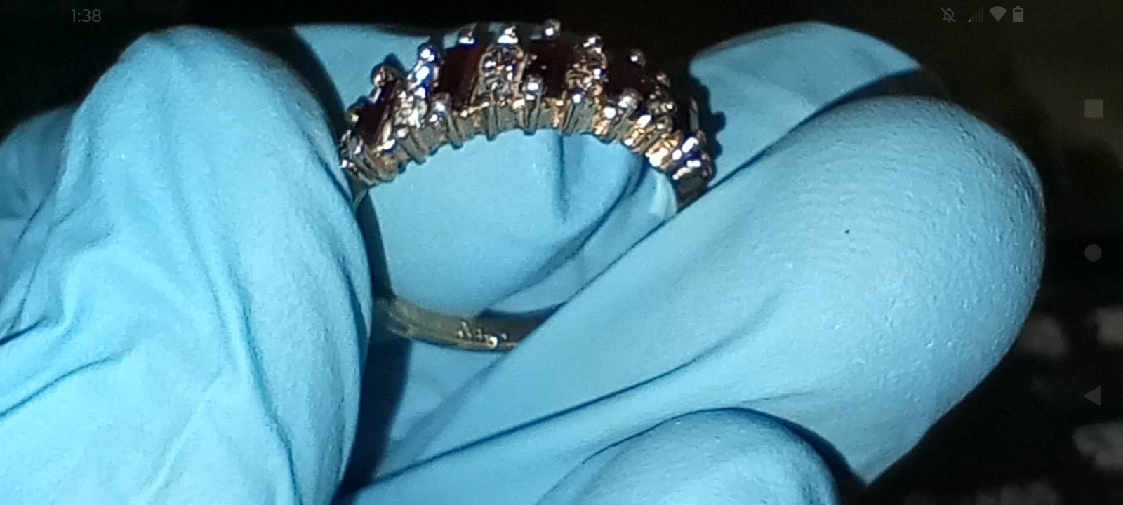 Solid Gold 18k Diamond and Ruby Ring 2.6g Size 8,… - image 7