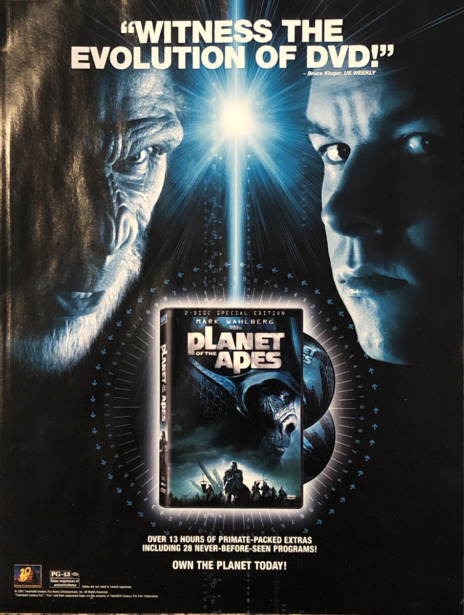 PRINT AD 2001 Planet Of The Apes DVD Release Promo