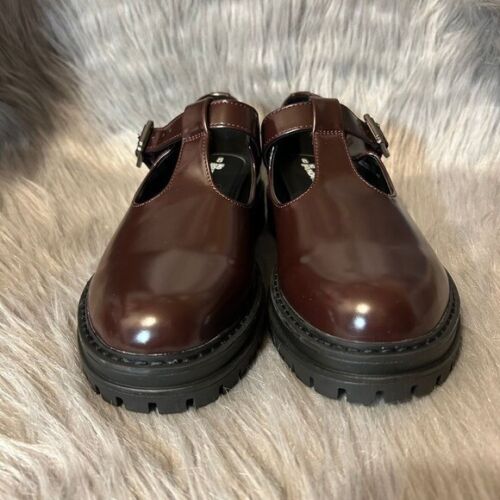 No Boundaries Mary Jane Loafers Women's Size 8 Maroon Platform Adjustable Shoes - Picture 3 of 8