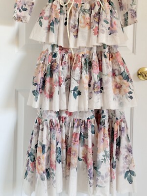 NWOT $1,150 Zimmermann Acacia Tiered Maxi Dress Cream Multi NWOT $1,150 Zimmermann Acacia Tiered Maxi Dress Cream Multi