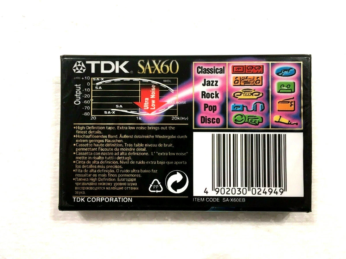TDK SA-X 60 vintage audio cassette blank tape sealed Made in Japan Type II  v2