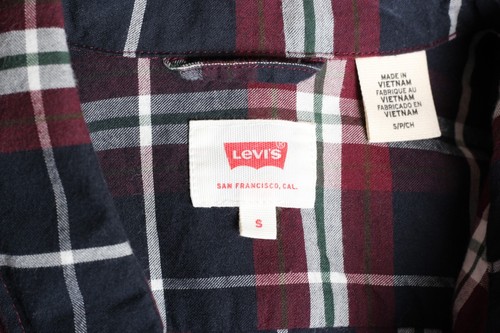 LEVI’S Erkek Gomlek Shirt Men Size S Long Sleeve Twill Plaid VR1128 - 第 7/9 張圖片