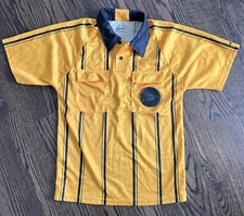 Official Sports short Sleeve USSF Soccer Referee Jersey GOLD preowned SMALL   B1