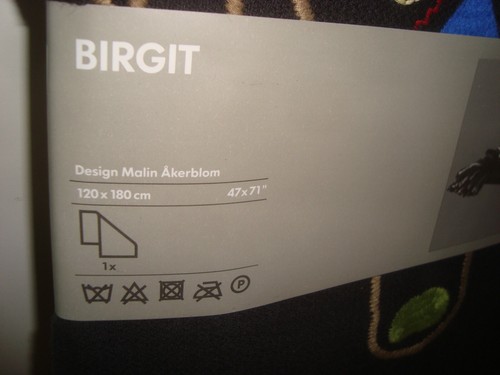 NEW 100% Wool Throw 47 x 71" Birgit* Scandinavian Pattern w/ Fringes Embroidery - Picture 4 of 7