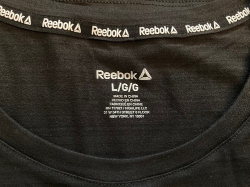 Reebok Essence Tank, Ladies Large, Black w White Graphic 20”W 24” L, New W Tags - Picture 4 of 5