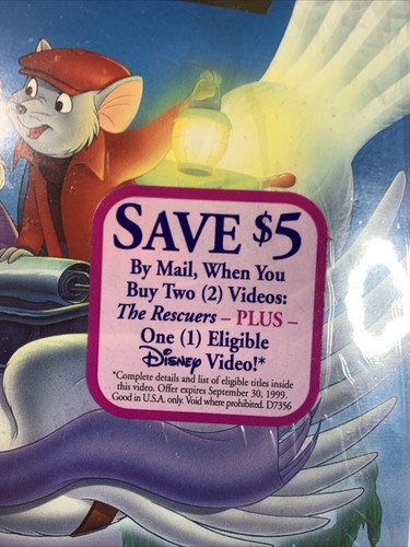 Disney: The Rescuers (VHS) Factory Sealed Clamshell Special Reissue MoreInStore - Picture 2 of 24