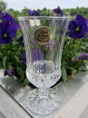 Kleine Fußvase °°° CRISTAL de FLANDRE - LONGCHAMPS °°° Diamax Glas, 12 x 5,5 cm
