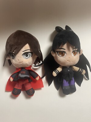 2pcs RWBY Rooster Teeth Ruby Rose Plush &Blake Belladonna 7 Inches