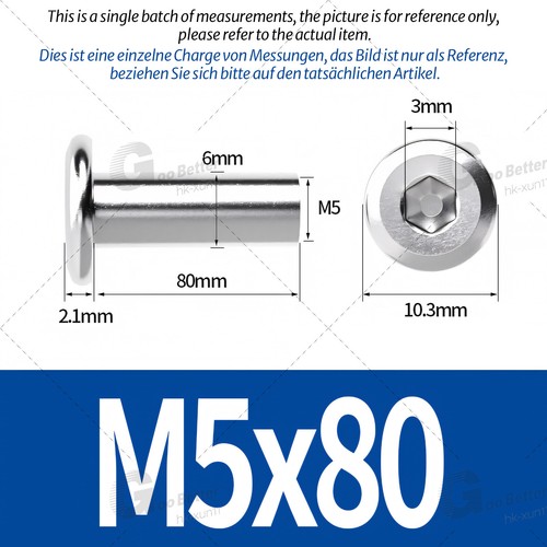 Sleeve Nuts M5-M10 Flat Head Hexagon Socket Furniture Cap Stainless Steel A2 304 - Picture 30 of 89