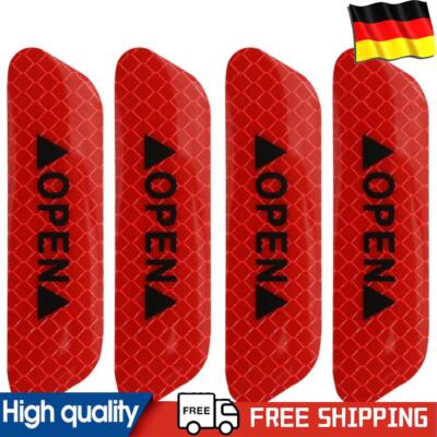 4pcs Car OPEN Reflective Tapes Exterior Decals Car Door Warning Stickers Userful
