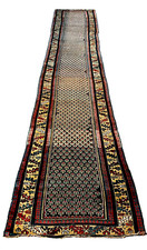 ANTIQUE 19th CENTURY KURD TRIBAL LONG ORENTAL RUG RUNNER - 3' 4" x 16' 6"