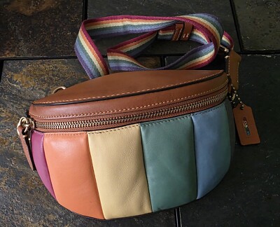 Coach Pride Rainbow Quilted Leather Bethany Belt Bag Fanny Pack