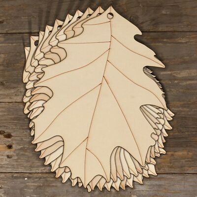 10x Holz Rot Eichenlaub Bastelformen 3mm Sperrholz Amerikanischer Baum Quercus Rubra