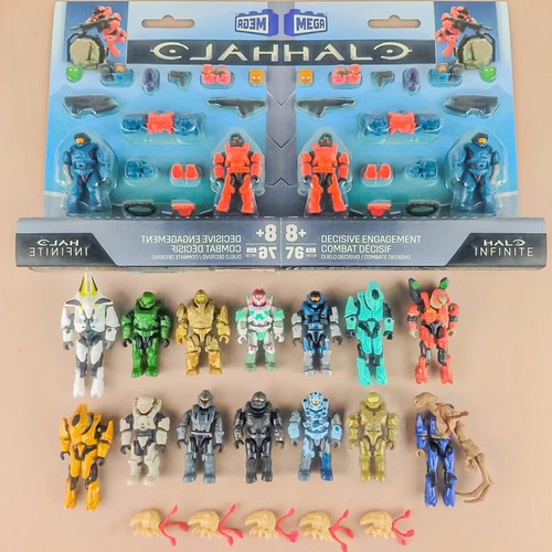Lot of Set Halo Mega Construx Bloks Unsc Elite Spartan Flood Marine Master Cheif