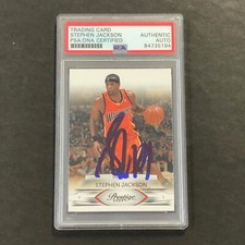 2009-10 Panini Prestige #32 Stephen Jackson Signed Card AUTO PSA Slabbed