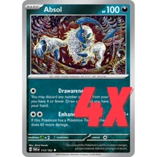 4X Pokémon TCG Absol 113/182 S&V Paradox Rift Regular English 2023 NM