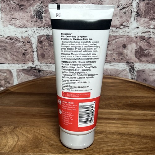 Neutrogena Ultra Gentle Body Gel Moisturizer / Acne Prone Skin - 7oz - New - Picture 2 of 3