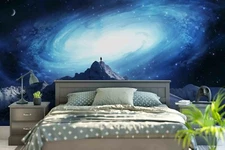 3D Lonely Mountain Space Wallpaper Wall Mural Removable Self-adhesive Sticker