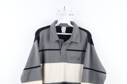Vintage 90s Streetwear Mens Medium Thermal Knit Color Block Collared Sweatshirt - Picture 2 of 13