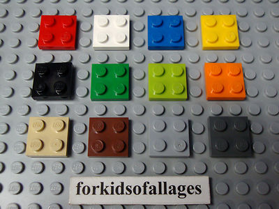 Lego 25 Piece Pack x Flat Square Plates PICK COLOR 2x2 Floor Roof+ 