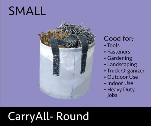 Carry All Reusable Tote Bag Small Round Multi Purpose Storage Bin Organizer - Picture 4 of 4